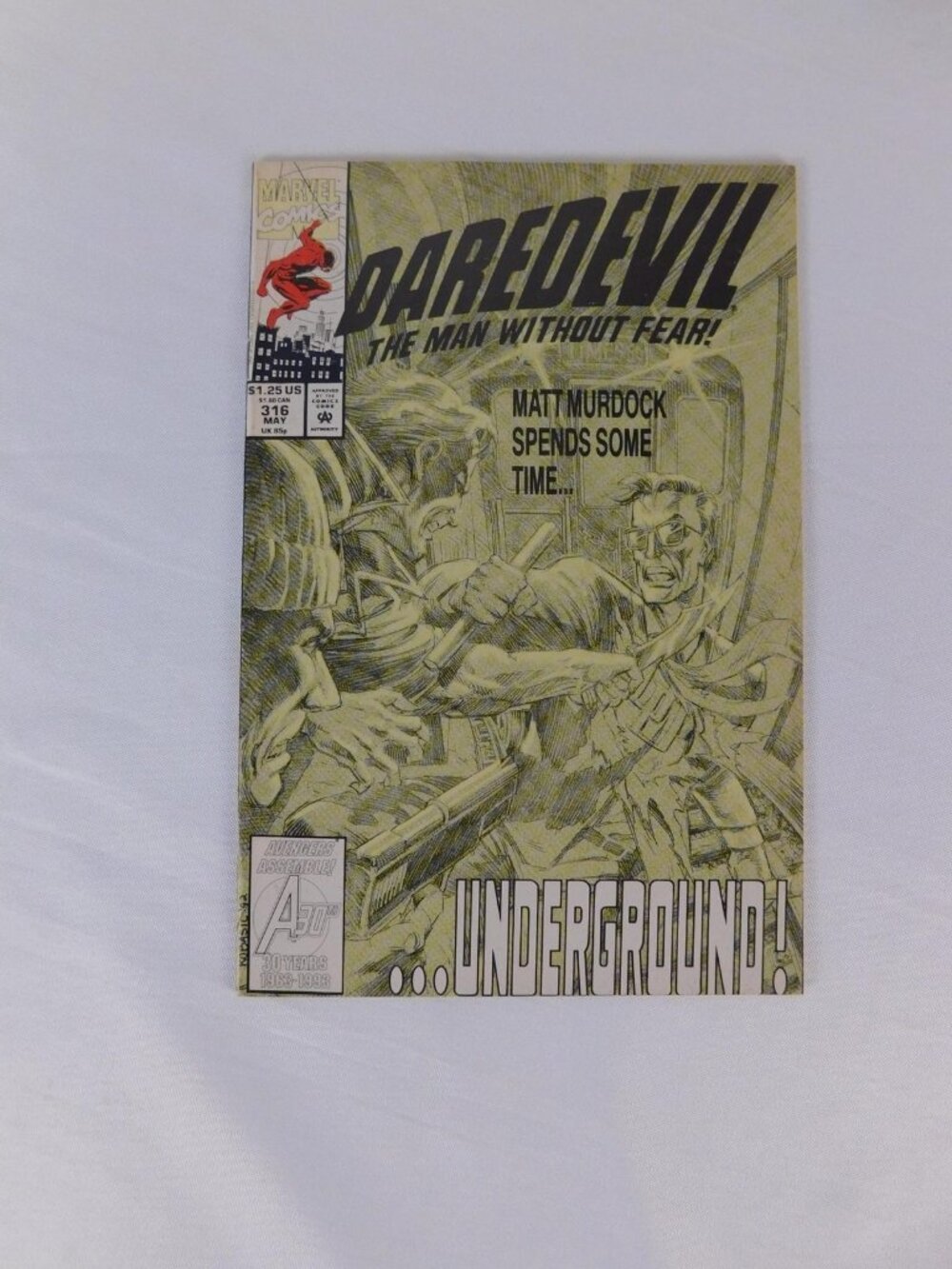 Vintage Marvel Daredevil Comic Book #316 1993 Color Cover Matt Murdock